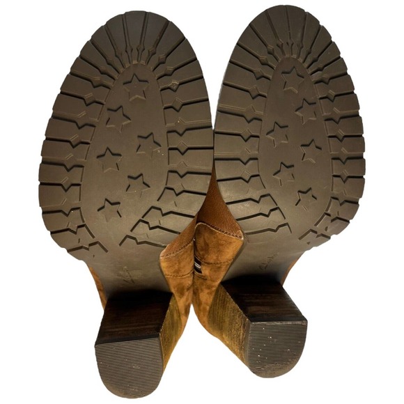 Clarks Artisan Mission Parker Leather Heeled Ankle Chelsea Bootie Brown 7.5 - Picture 12 of 14